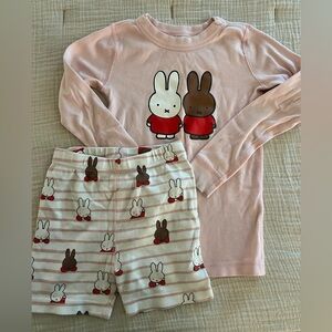 Hanna Andersson Miffy Pink Bunny Pajama Set